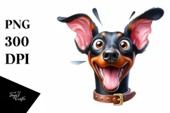 Funny Doberman Pinscher Big Eyes | Sublimation | Clipart Product Image 3