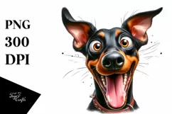 Funny Doberman Pinscher Big Eyes | Sublimation | Clipart Product Image 1