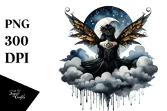 Gothic Fairy on Cloud, High-Res PNG Product Image 1