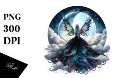 Gothic Fairy on Cloud, High-Res PNG Product Image 1