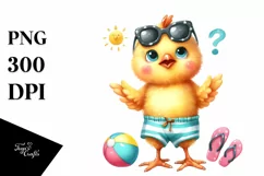 Funny Baby Chicken 2 Legs Beachwear | Sublimation | Clipart Product Image 1