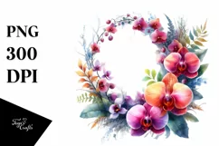 Vibrant Wreath Orchid | Sublimation Clipart Product Image 3