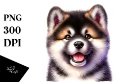 Baby Akita Watercolor PNG Product Image 1