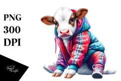 Colorful Baby Cow in Hustle Dancer&#039;s Attire Product Image 3