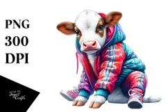 Colorful Baby Cow in Hustle Dancer's Attire Product Image 3