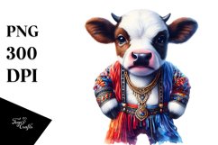 Colorful Baby Cow in Hustle Dancer&#039;s Attire Product Image 3
