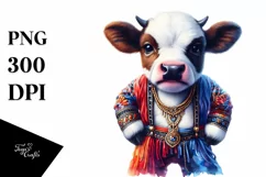 Colorful Baby Cow in Hustle Dancer's Attire Product Image 3
