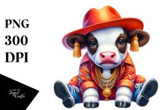 Colorful Baby Cow in Hustle Dancer&#039;s Attire Product Image 3