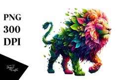 Lion with Flowers, PNG Product Image 1