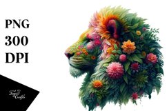 Lion with Flowers, PNG Product Image 3
