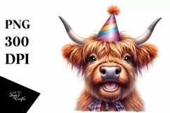 Cow Party Hat Cow Portrait | Clipart Product Image 3