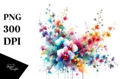 Colorful Abstract Orchid Sticker Product Image 1