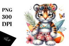 baby tiger in Beachwear, PNG Product Image 1