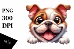Enthusiastic Crazy Bulldog Watercolor Art Product Image 3