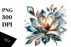 Colorful Magnolia Watercolor Splash Clipart Product Image 1