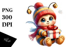 Cute Vintage Baby Bee PNG Product Image 1