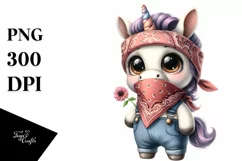 Baby Unicorn Bandana Contempt | Sublimation | Clipart Product Image 3