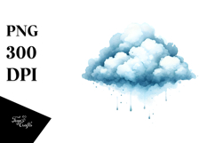 Very Simple Smiling Cloud, PNG Product Image 1