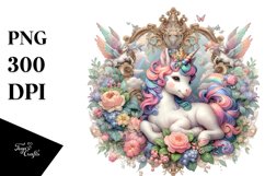 Colorful Cow with Baroque Garden PNG Product Image 1