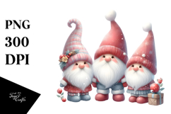 3 Santa Gnomes PNG Product Image 1