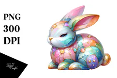 Colorful Bunny with , Transparent PNG Product Image 1