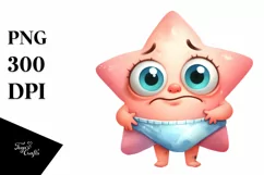 Funny Baby Expressive Star PNG Product Image 3