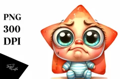 Simple Funny Baby Star with Big Eyes, Transparent PNG Product Image 1