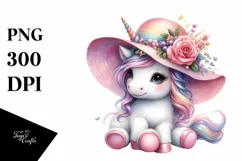 Baby Unicorn in Rugby Rainbow | Clipart Product Image 1