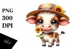 Baby Cow Sun Hat Proud | Sublimation | Clipart Product Image 1