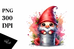 Gnome sitting in Can Watercolor Clipart Product Image 3