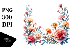 Vibrant Floral Frame Carnation Clipart Product Image 1