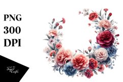Vibrant Floral Frame Carnation Clipart Product Image 1