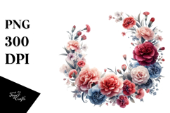 Vibrant Floral Frame Carnation Clipart Product Image 1