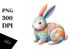 Pastel Wooden Bunny PNG Product Image 1