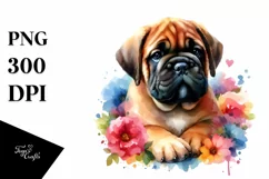 Colorful Cute Bullmastiff Sticker | Clipart Product Image 1