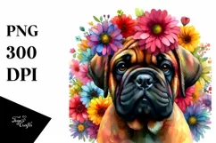 Colorful Cute Bullmastiff Sticker | Clipart Product Image 1