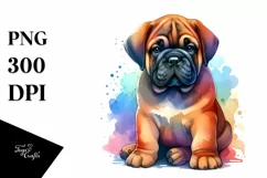 Colorful Cute Bullmastiff Sticker | Clipart Product Image 1