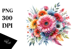 Gerbera Watercolor PNG Product Image 1