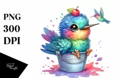 Colorful Smiling Baby Hummingbird Bucket Splash Product Image 3