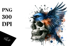 Bird with Grungy Splashes, Transparent PNG Product Image 1