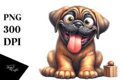 Crazy Looking Mastiff Watercolor | Sublimation Clipart Product Image 1