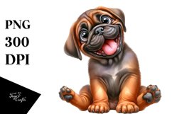 Crazy Looking Mastiff Watercolor | Sublimation Clipart Product Image 3