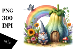 Colorful Vegetable Gnome House Illustration Product Image 1