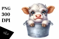 Cute Baby Cow Recipient | Sublimation | Clipart Product Image 1