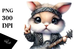 Rockstar Baby Bunny PNG Product Image 1