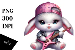 Energetic Bunny with Punk Look, High Details PNG Product Image 1