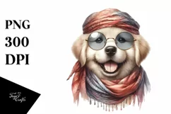Funny Puppy Portrait in Boho Style | Clipart Product Image 1