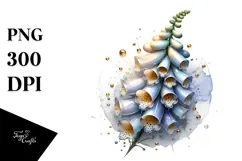 Glossy Foxglove Watercolor Splash PNG Product Image 1