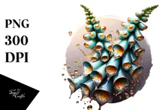 Abstract Foxglove with Glossy Finish, Artistic PNG Product Image 1