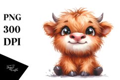 highland cow baby face, Transparent PNG Product Image 3
